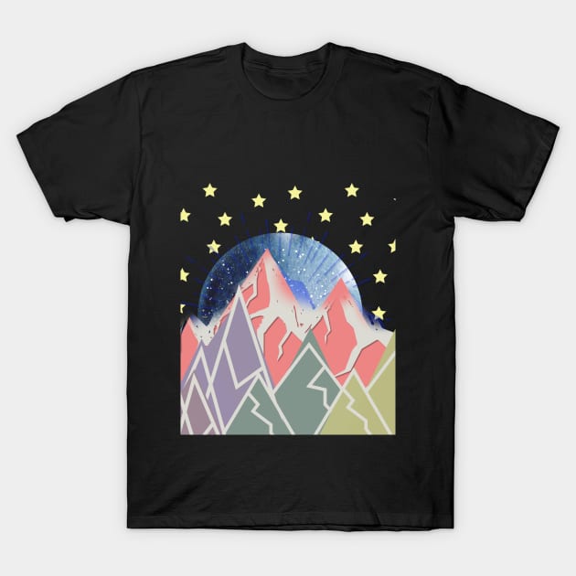 The mountains are my life - nighttime T-Shirt by PincGeneral